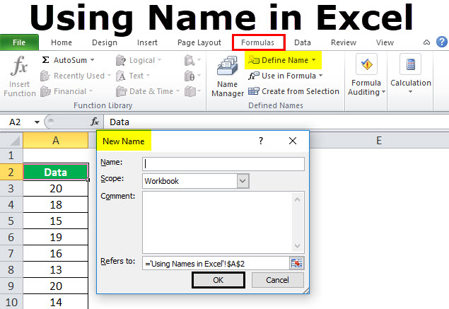 How To Name A Range In Excel Mac